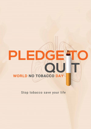 Image promoting World No Tobacco Day with a cigarette being extinguished over lungs.