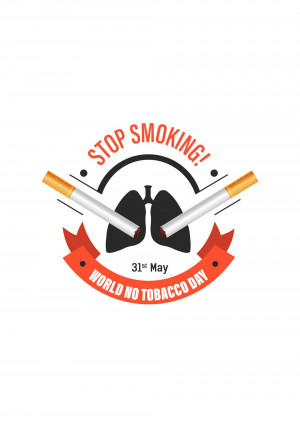 Illustration promoting World No Tobacco Day with cigarettes and lungs