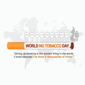 World No Tobacco Day poster with a cigarette representing global health risk.