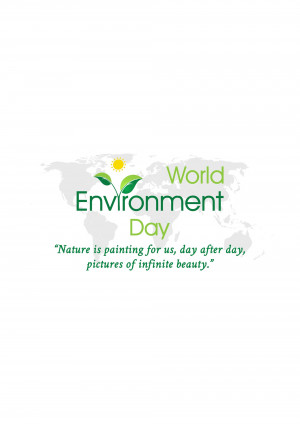 World Environment Day poster with a globe and leaves