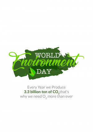 World Environment Day graphic with green foliage and text