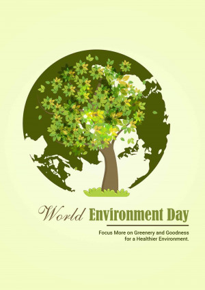 Illustration of a tree formed within the shape of the Earth for World Environment Day