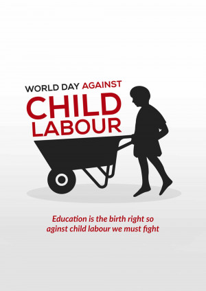 Silhouette of a child pulling a wheelbarrow, representing child labor.