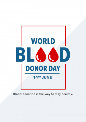 World Blood Donor Day graphic with blood drop icons and date
