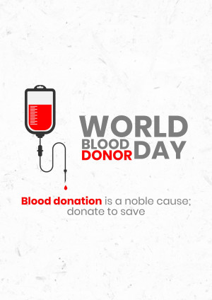 Image depicting a blood bag and text 'World Blood Donor Day'