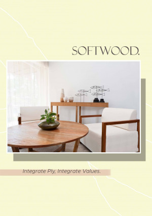 Modern interior design featuring a wooden table, chairs, and console table with decorative items.