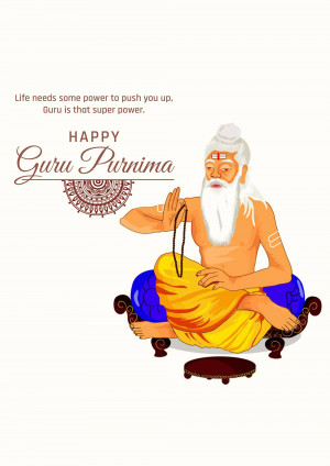 Illustration of a Guru meditating for Guru Purnima
