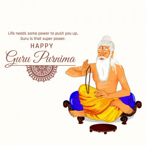 Illustration of a Guru meditating for Guru Purnima