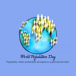 Illustration depicting people covering the Earth for World Population Day