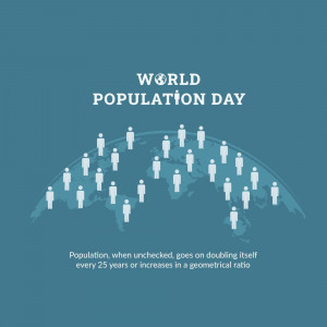 Illustration depicting people around the world for World Population Day