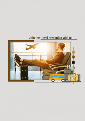 Man relaxing in airport lounge with airplane view