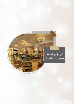 Elegant hotel lobby with ornate chandeliers and comfortable seating.