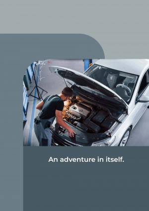 Mechanic working on a car engine