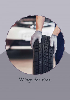 Mechanic changing a tire on a car