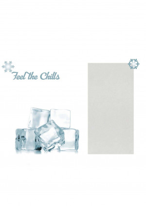 Image of a cooling towel with ice cubes and a snowflake design.