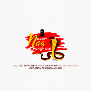 Nag Panchami festival greeting with a cobra and a pot of water