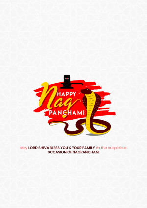 Nag Panchami festival greeting with snake and oil lamp