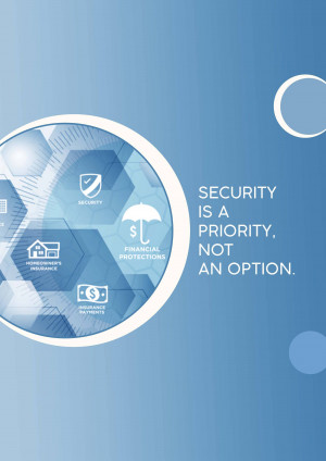 Image depicting security and financial protection with icons and text.