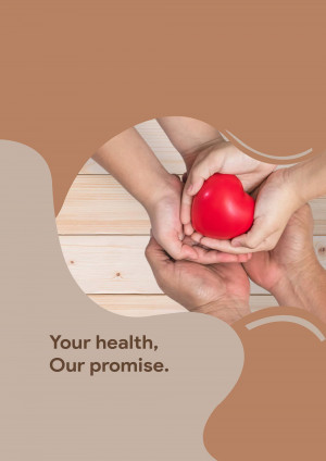 Two sets of hands cradling a red heart, symbolizing care and health.