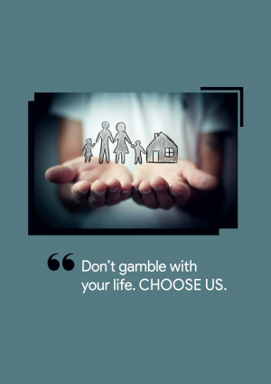 Hand holding a paper family and house representing life insurance