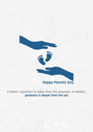 Happy Parents Day - Hands Holding Baby Feet Social Media Post For Snapchat