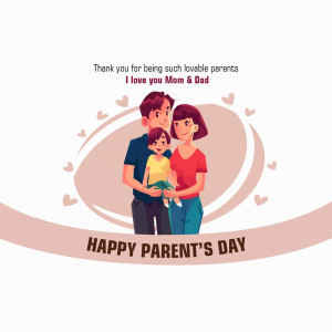 Illustration of a family with a message for Parent's Day