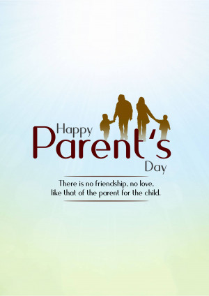 Silhouette of a family with the text 'Happy Parent's Day'