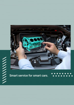 Technician using a tablet with an AR engine display