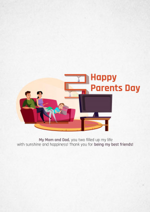Illustration of a family celebrating Parents Day