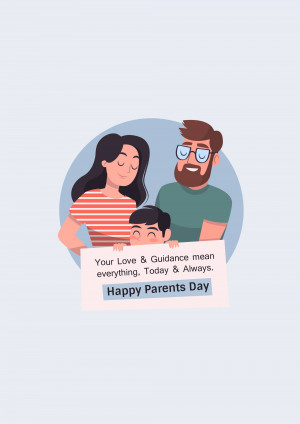 Illustration of a family with a message for Parents Day