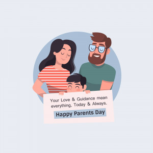 Illustration of a family with a message for Parents Day