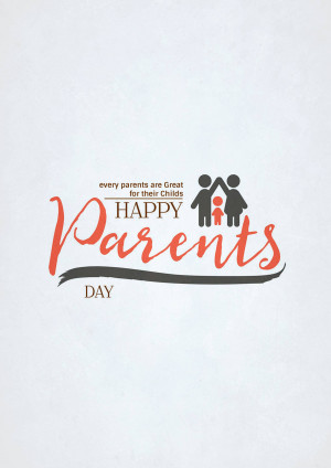 Happy Parents Day illustration with a family silhouette