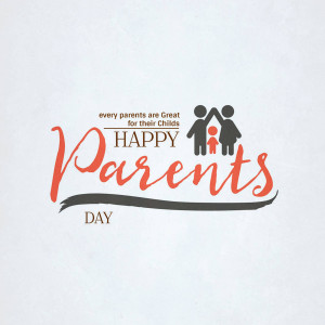 Happy Parents Day graphic with family silhouette