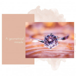 Close-up of a sparkling diamond ring on a textured surface