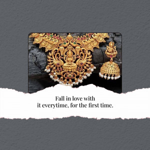 Close-up of a traditional gold necklace and earring set with intricate detailing.