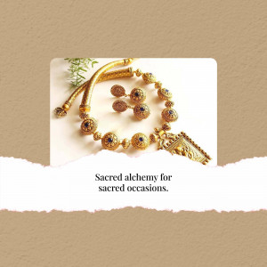 Close-up of a traditional Indian gold necklace, bracelet, and earrings with blue gemstone accents.