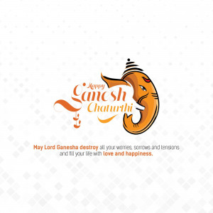 Ganesh Chaturthi greeting with Lord Ganesha illustration