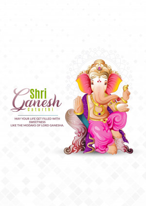 Digital illustration of Lord Ganesha for Ganesh Chaturthi