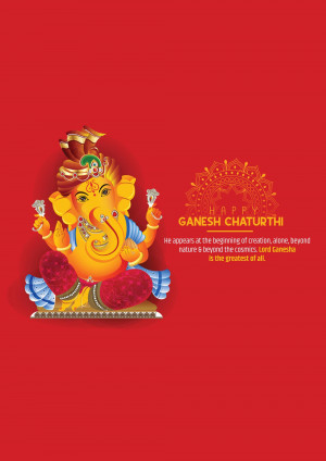 Illustration of Lord Ganesha for Ganesh Chaturthi