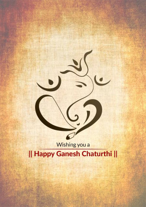 Elegant illustration of Lord Ganesha for Happy Ganesh Chaturthi
