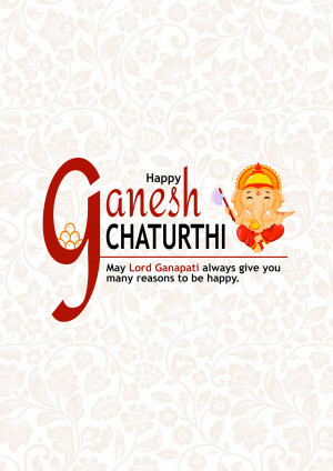 Ganesh Chaturthi greeting card with Lord Ganesha illustration