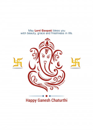 Ganesh Chaturthi greeting with Lord Ganesha image