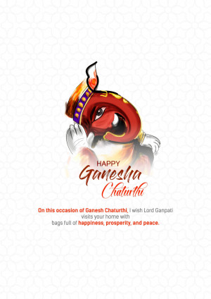 Illustration of Lord Ganesha with 'Happy Ganesh Chaturthi' text