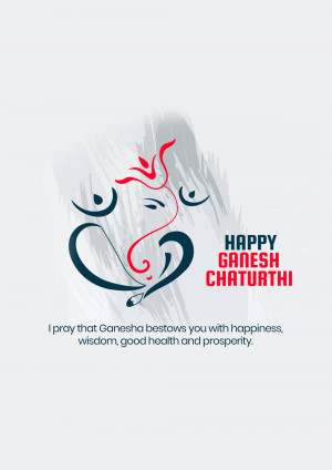 Ganesh Chaturthi greeting card with an artistic depiction of Lord Ganesha