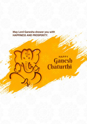 Ganesh Chaturthi greeting card with Lord Ganesha illustration