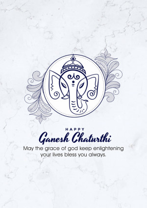 Ganesh Chaturthi greeting card with Lord Ganesha illustration