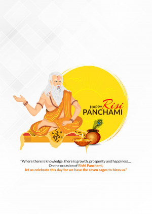 Illustration of a Rishi (sage) celebrating Rishi Panchami