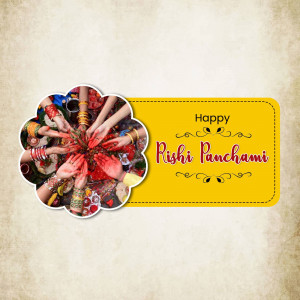 Image depicting hands with henna designs and a 'Happy Rishi Panchami' greeting.