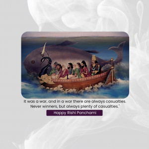 Illustration of people riding on a whale with a swan, depicting a scene from a story.