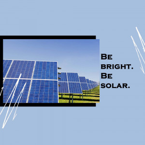 Solar panels with motivational text